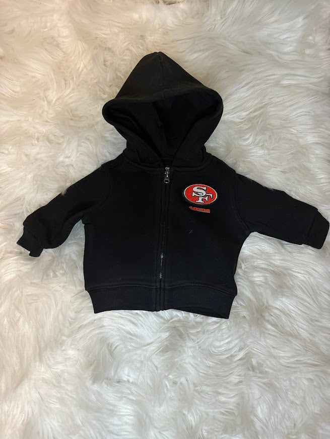 Infant SF 49er, LV Raiders, Dallas Cowboys, Chiefs, (all 32 Team) Black Custom Hoodie