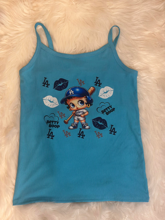 Betty Boop LA Baseball Custom SS Tank Top