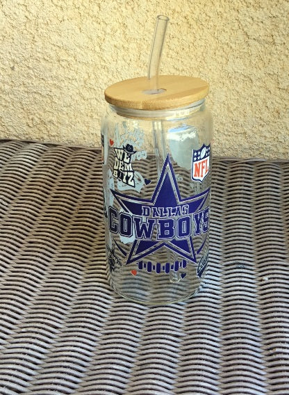 Cowboys "We Dem Boys"  16oz Glass Mug / Tumbler