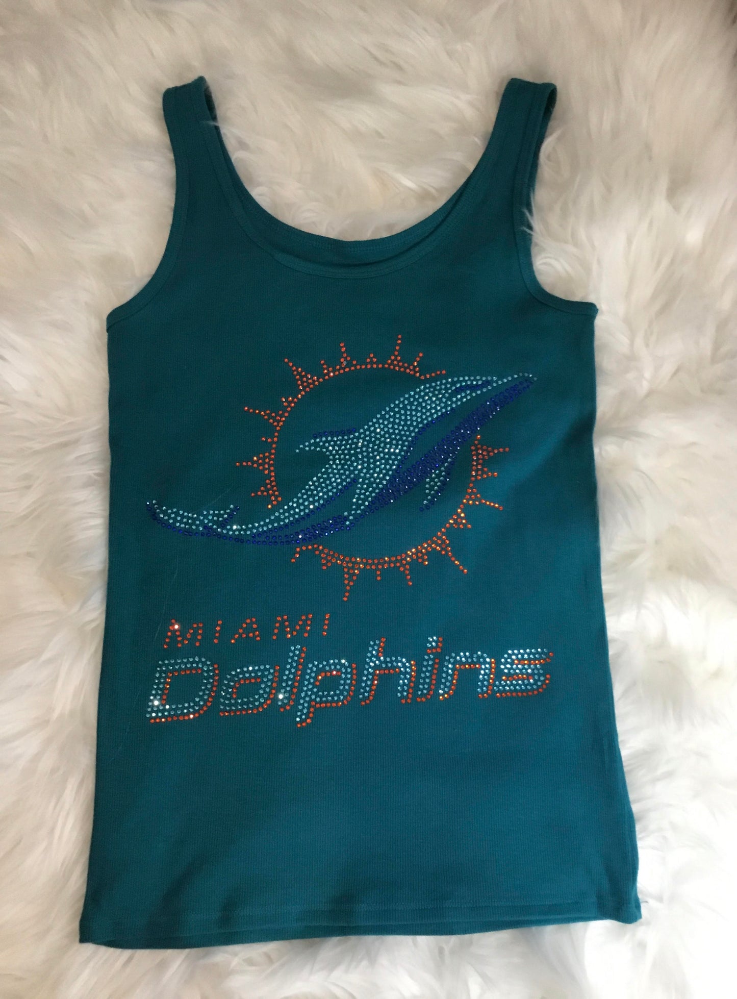 Miami Dolphins Rhinestone WB Tank Top