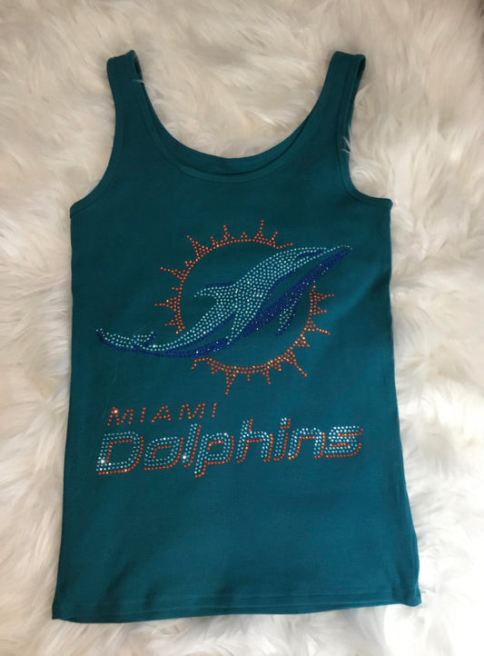 Miami Dolphins Rhinestone Tank for Ladies
