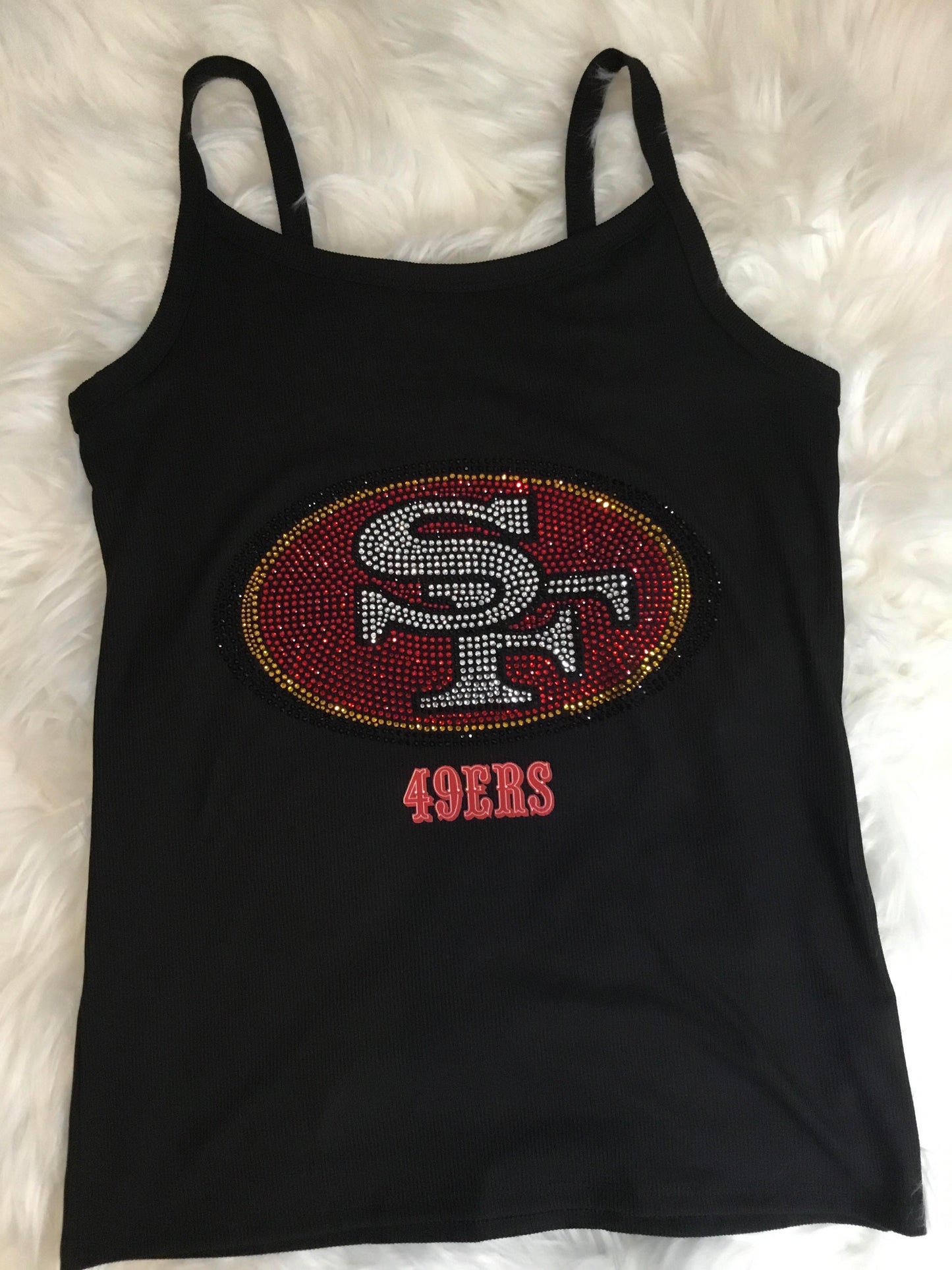 SF 49er Ladies Rhinestone SS Tank Top