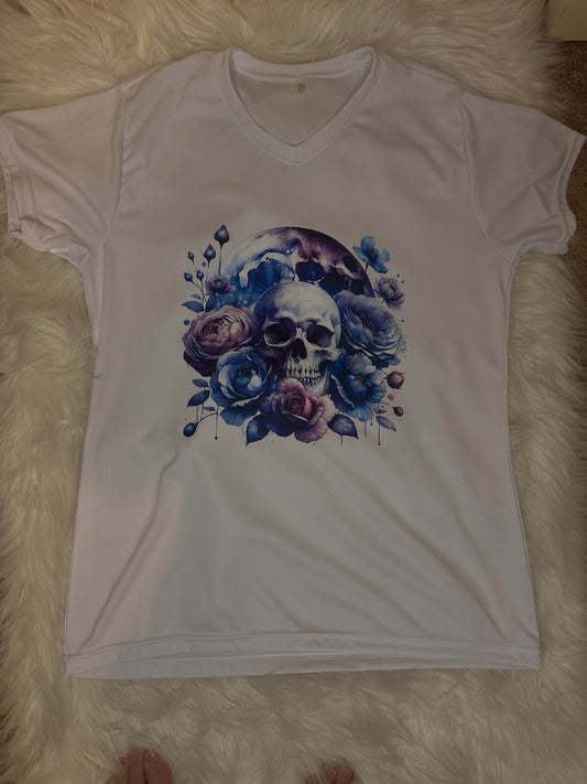 Purple Flower Skull T-Shirt