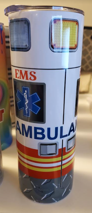 EMT Ambulance Custom 20 oz Skinny Tumbler