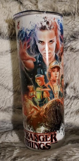 Stranger Things Custom 20 oz Skinny Tumbler.